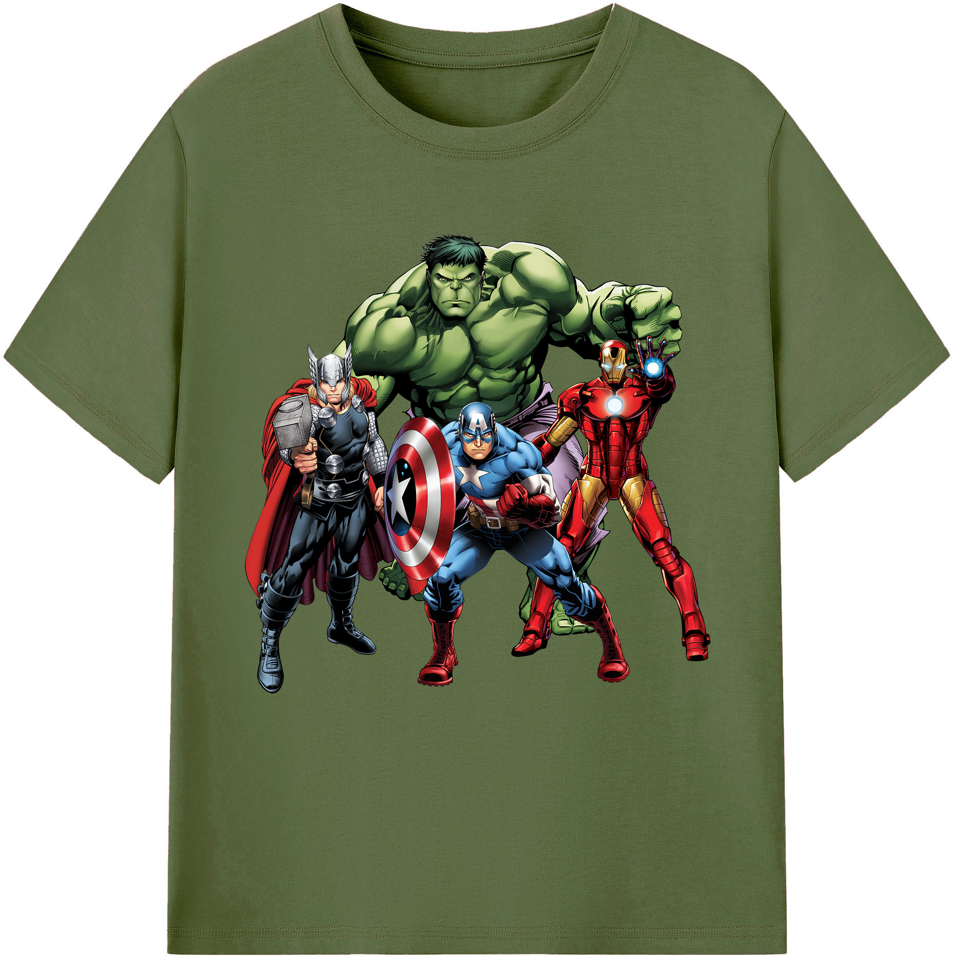 （画像用） アベンジャーズ The Avengers 綿100％半袖Tシャツ（フロントプリント）
